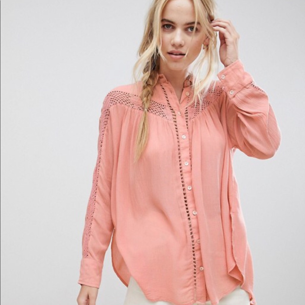 Free People Katie bird button down